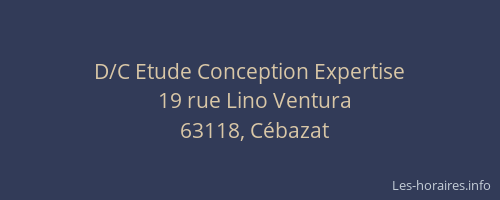 D/C Etude Conception Expertise