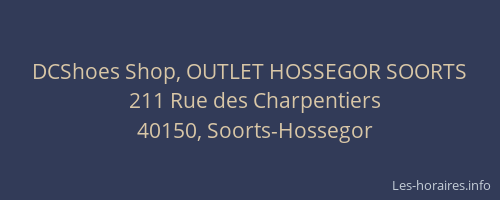DCShoes Shop, OUTLET HOSSEGOR SOORTS