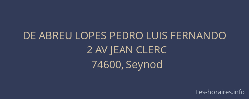 DE ABREU LOPES PEDRO LUIS FERNANDO