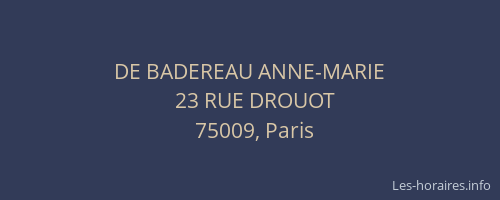 DE BADEREAU ANNE-MARIE