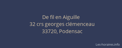 De fil en Aiguille