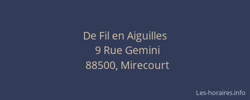 De Fil en Aiguilles