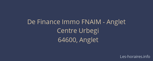 De Finance Immo FNAIM - Anglet