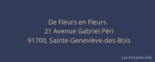 De Fleurs en Fleurs