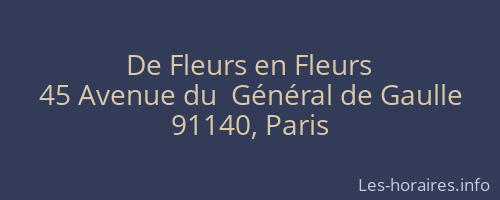 De Fleurs en Fleurs