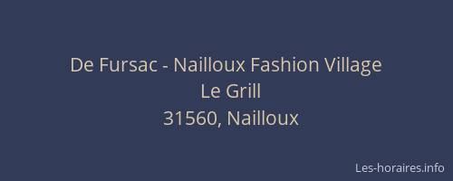 De Fursac - Nailloux Fashion Village
