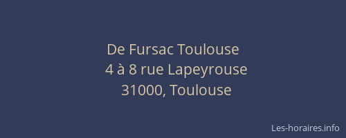 De Fursac Toulouse