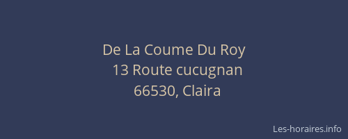 De La Coume Du Roy