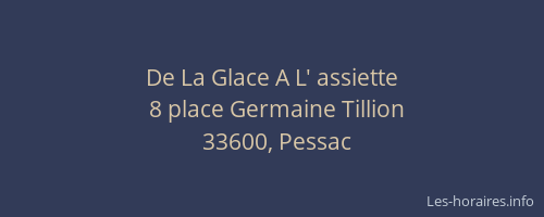 De La Glace A L' assiette
