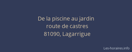 De la piscine au jardin