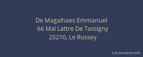 De Magalhaes Emmanuel