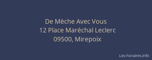De Mèche Avec Vous