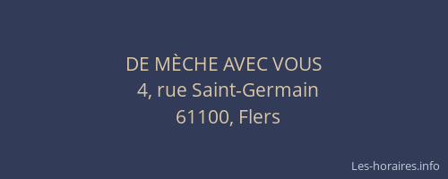 DE M&Egrave;CHE AVEC VOUS