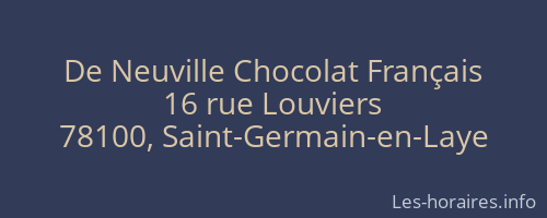 De Neuville Chocolat Français