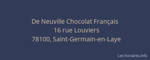 De Neuville Chocolat Français