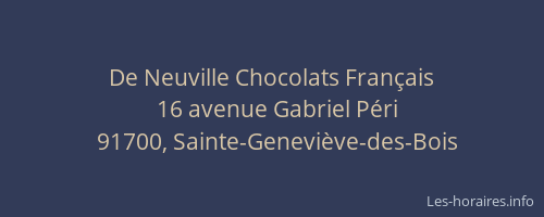 De Neuville Chocolats Français
