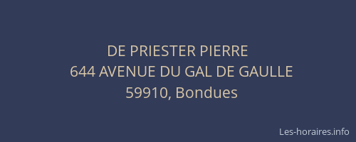 DE PRIESTER PIERRE