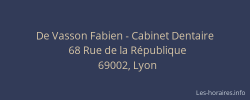 De Vasson Fabien - Cabinet Dentaire