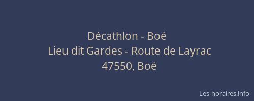 Décathlon - Boé