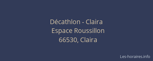 D&eacute;cathlon - Claira