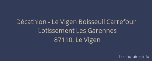 Décathlon - Le Vigen Boisseuil Carrefour