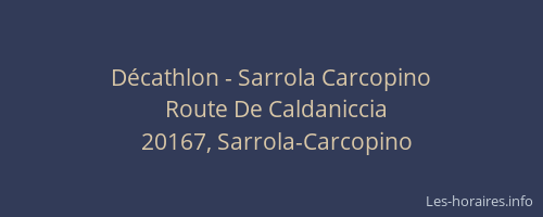 D&eacute;cathlon - Sarrola Carcopino