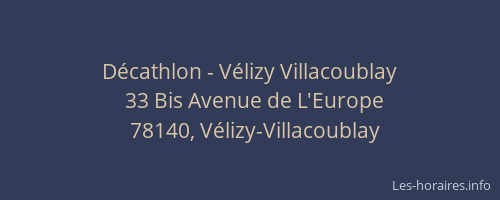 Décathlon - Vélizy Villacoublay