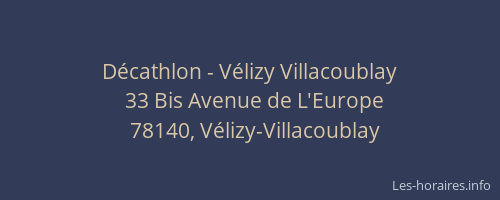 D&eacute;cathlon - V&eacute;lizy Villacoublay