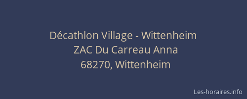 D&eacute;cathlon Village - Wittenheim