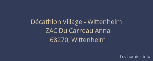 Décathlon Village - Wittenheim