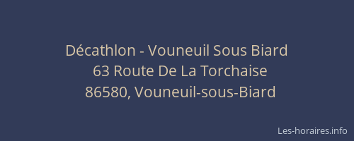 D&eacute;cathlon - Vouneuil Sous Biard