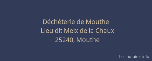 D&eacute;ch&egrave;terie de Mouthe