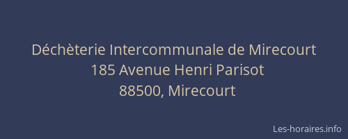 Déchèterie Intercommunale de Mirecourt