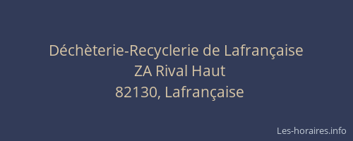 Déchèterie-Recyclerie de Lafrançaise