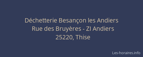 Déchetterie Besançon les Andiers