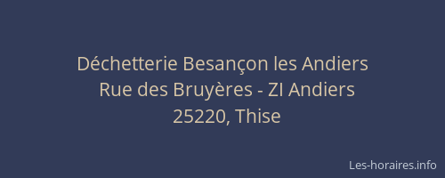 D&eacute;chetterie Besan&ccedil;on les Andiers