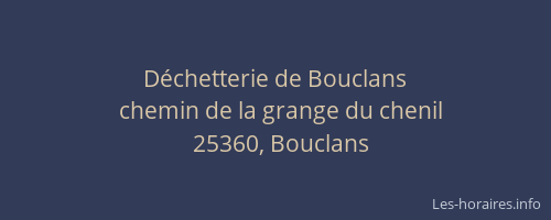 Déchetterie de Bouclans