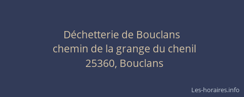 D&eacute;chetterie de Bouclans