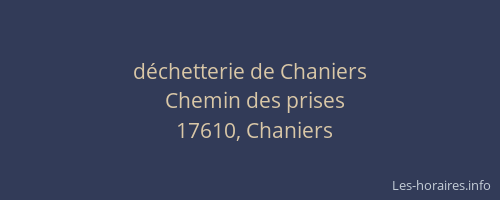 d&eacute;chetterie de Chaniers