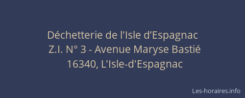 D&eacute;chetterie de l'Isle d’Espagnac