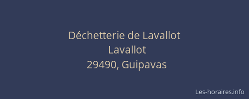 Déchetterie de Lavallot