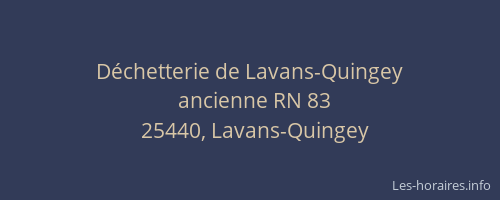 Déchetterie de Lavans-Quingey