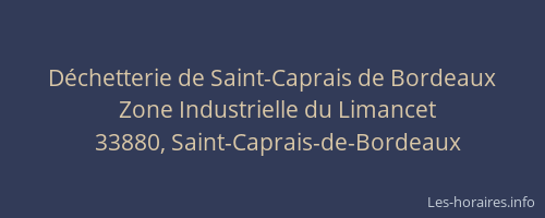 D&eacute;chetterie de Saint-Caprais de Bordeaux