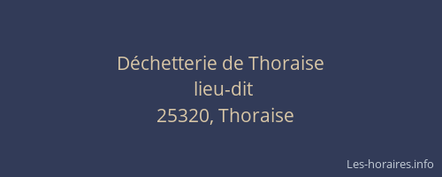 Déchetterie de Thoraise