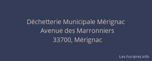Déchetterie Municipale Mérignac