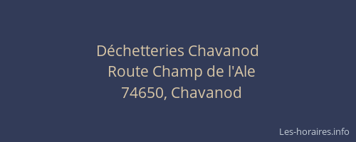 D&eacute;chetteries Chavanod
