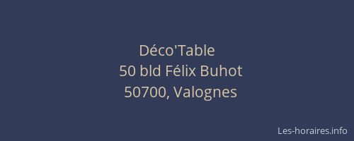 D&eacute;co'Table