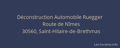 D&eacute;construction Automobile Ruegger