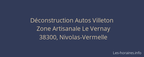 Déconstruction Autos Villeton