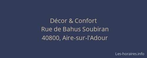 D&eacute;cor & Confort